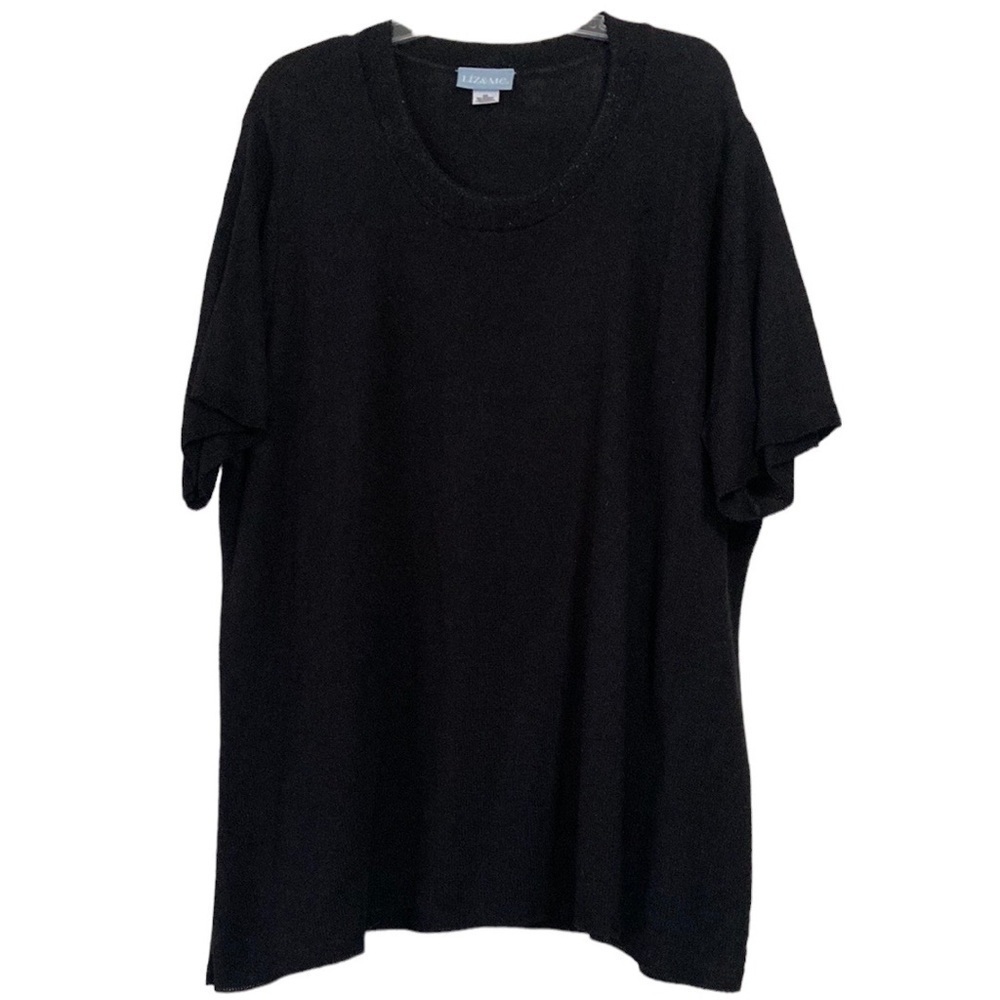 Liz & Me black sweater top size 3x